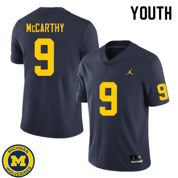 Youth Michigan Wolverines #9 J.J. McCarthy Navy University Jersey